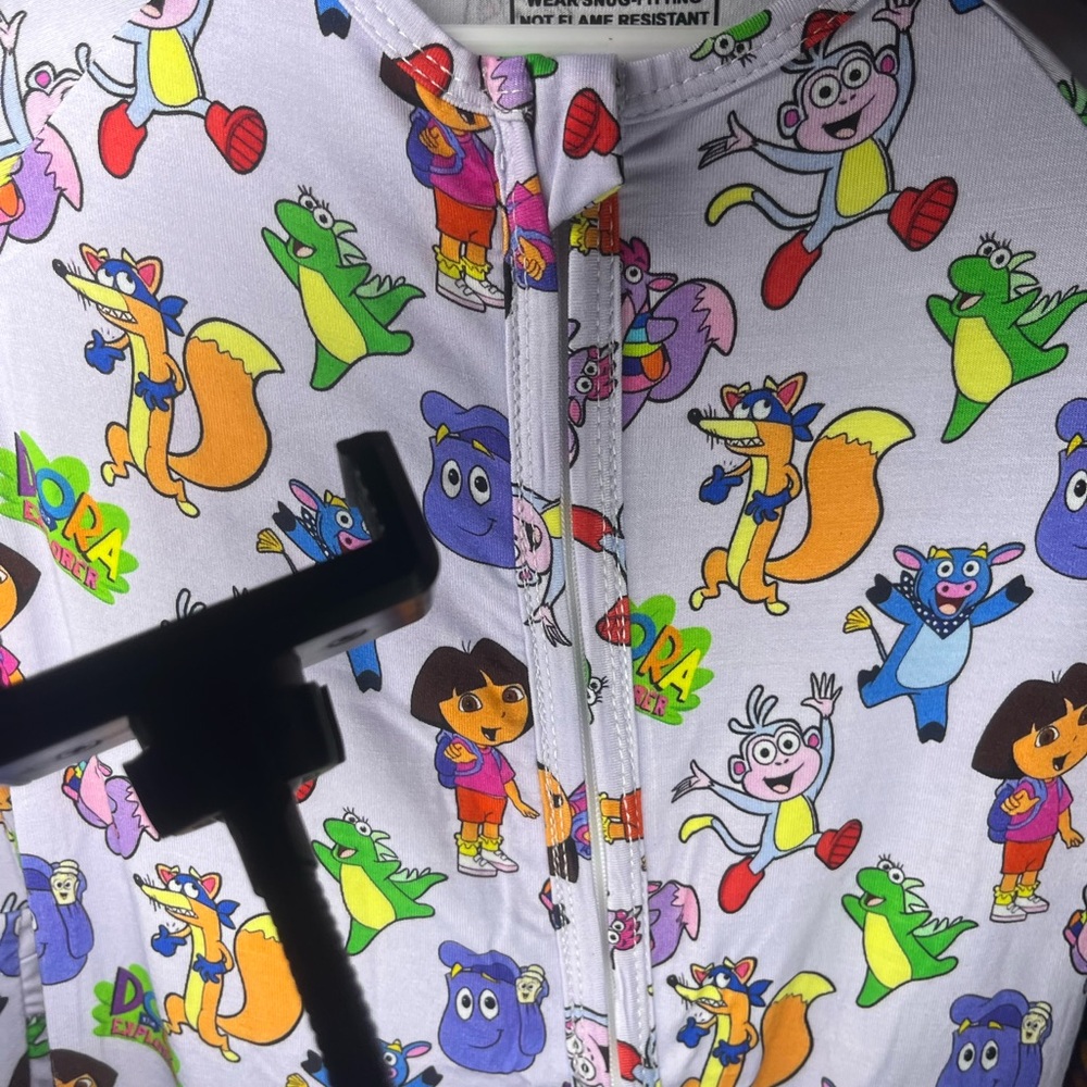 BAMBOO Multicolor Cartoon Character Zip-Up pjs
